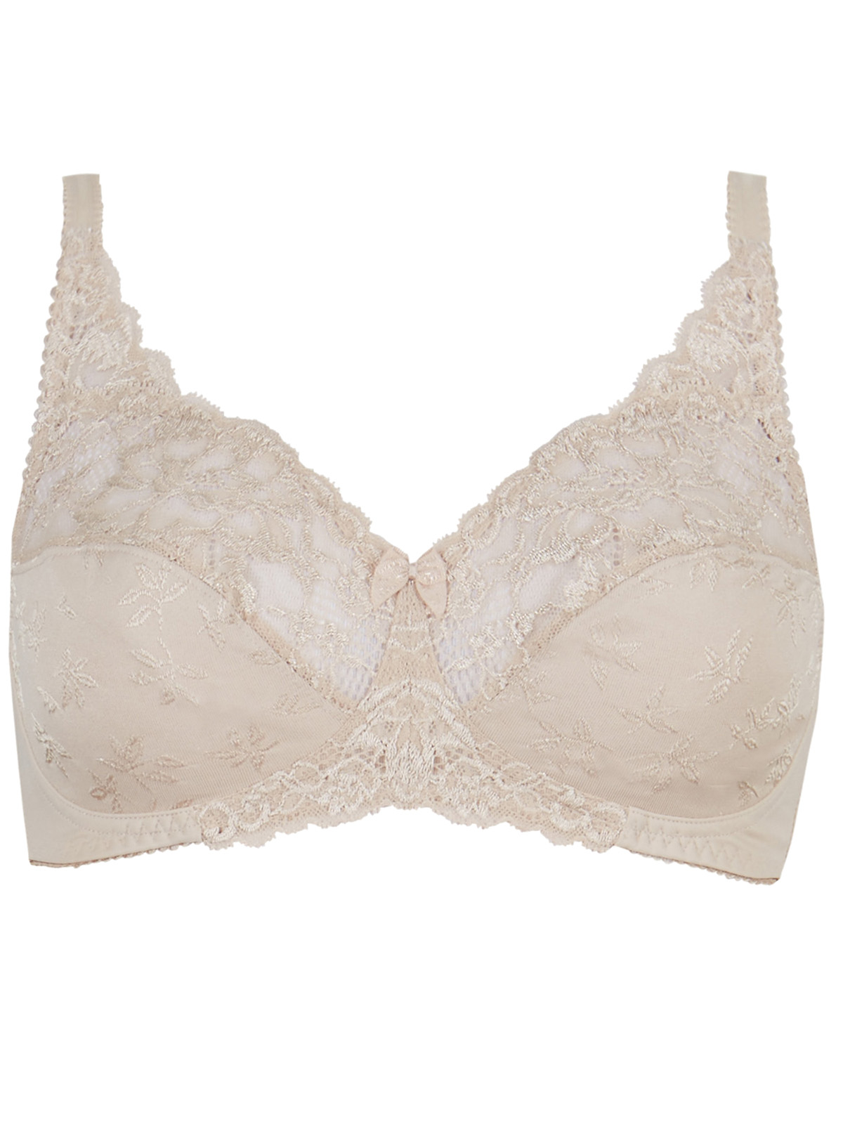 Marks and Spencer - - M&5 ALMOND Jacquard & Lace Non-Padded Full Cup ...