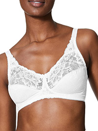 M&5 WHITE Jacquard Lace Non-Padded Full Cup Bra - Size 34 (C cup)