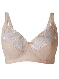 M&5 ALMOND Embroidered Non-Padded Full Cup Bra - Size 32 to 34 (B-C-D)