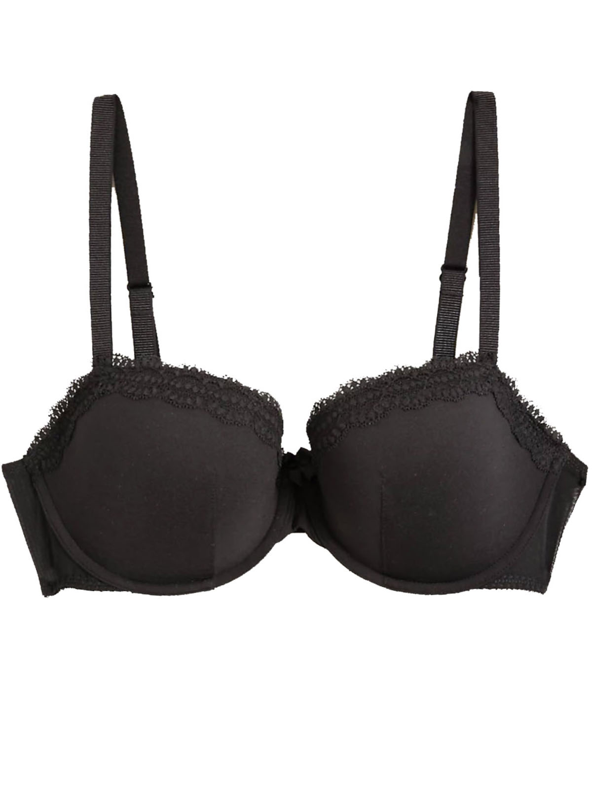 BLACK Embroidered Push Up Balcony Bra Size 34 to 40 (ACD)