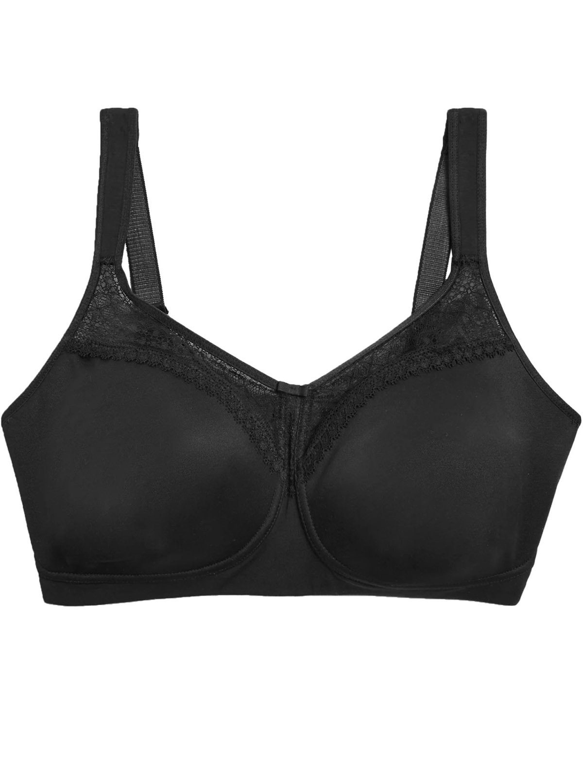 Marks And Spencer - - M&5 BLACK Cotton Blend & Lace Non Wired Total ...