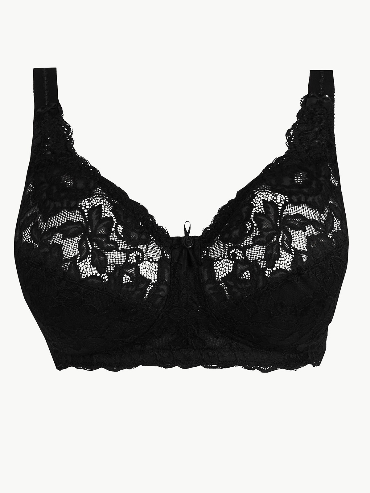 Marks and Spencer - - M&5 BLACK Total Support All-Over Fleur Lace Full ...