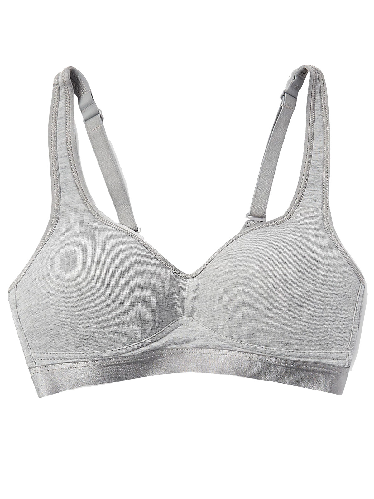  - - GREY-MARL Non-Wired First Sports Bra - Size 30 to 34 (AA-B)