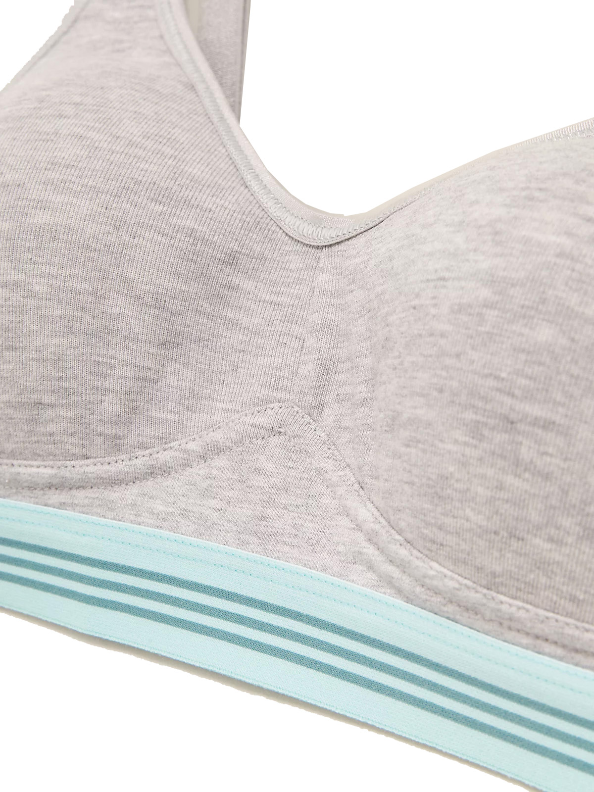 GREY-MARL Full Cup Non-Wired First Sports Bra - Size 36 (C)