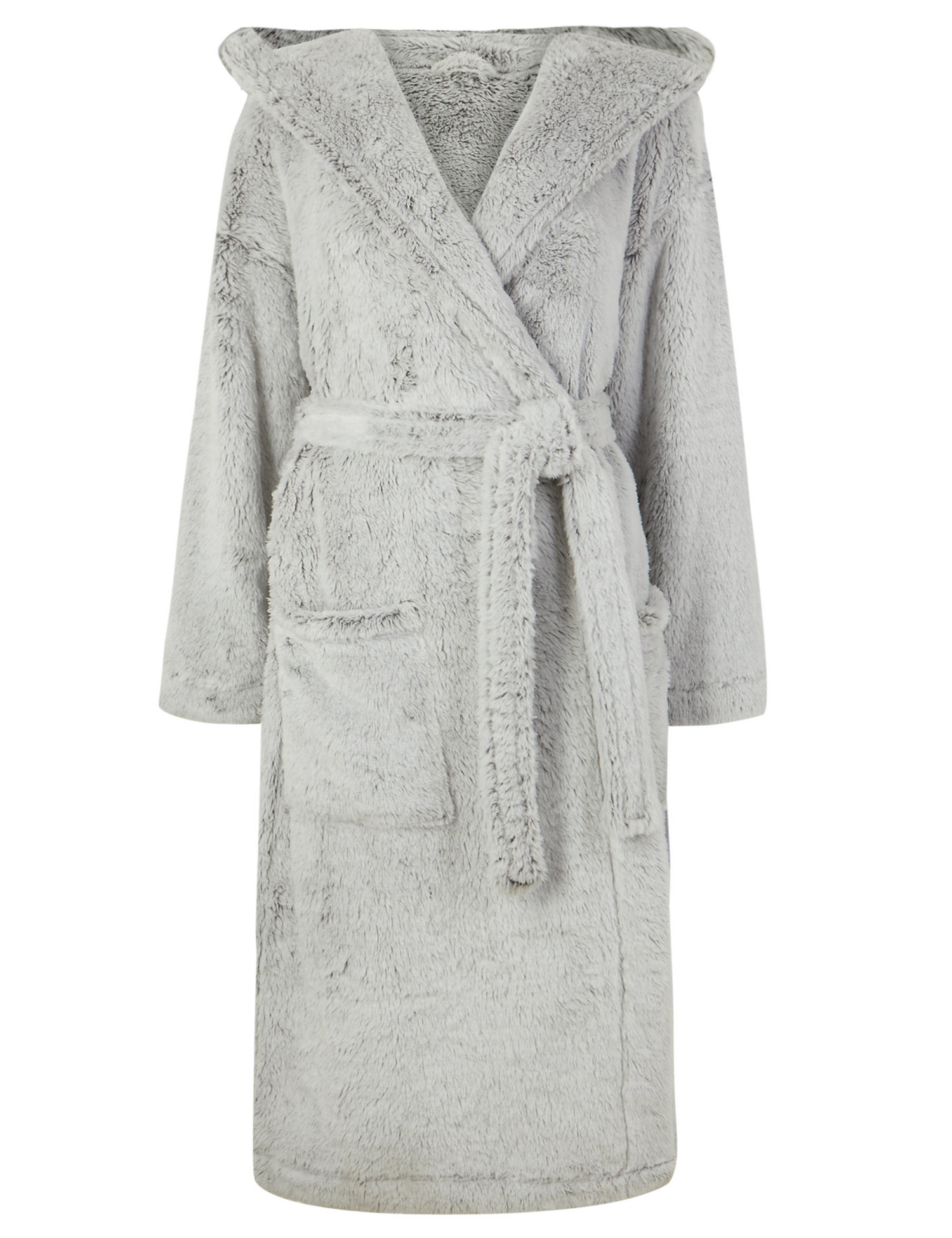 Marks and Spencer - - M&5 GREY Fleece Hooded Dressing Gown - Size 6/8 ...