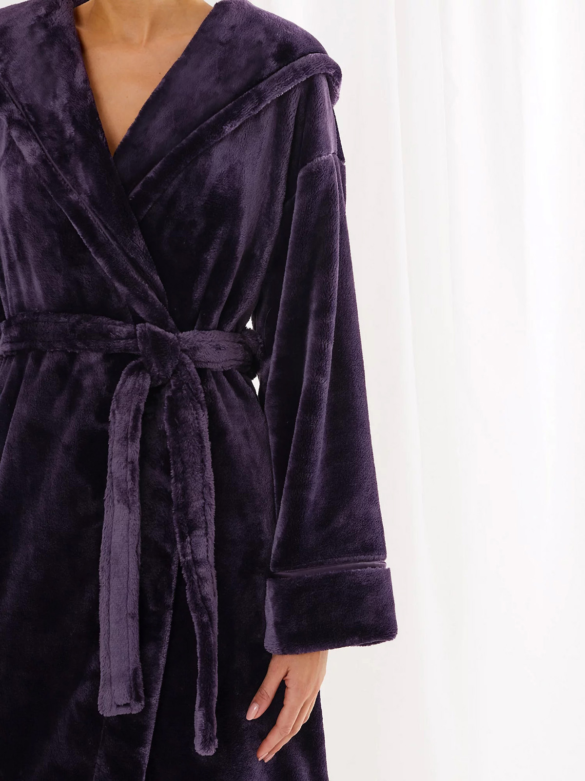 Marks and Spencer - - M&5 PURPLE Supersoft Hooded Dressing Gown - Size ...