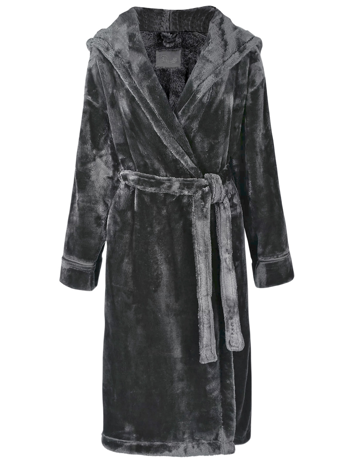 Marks and Spencer - - M&5 Rosie GREY Luxury Fleece Hooded Dressing Gown ...