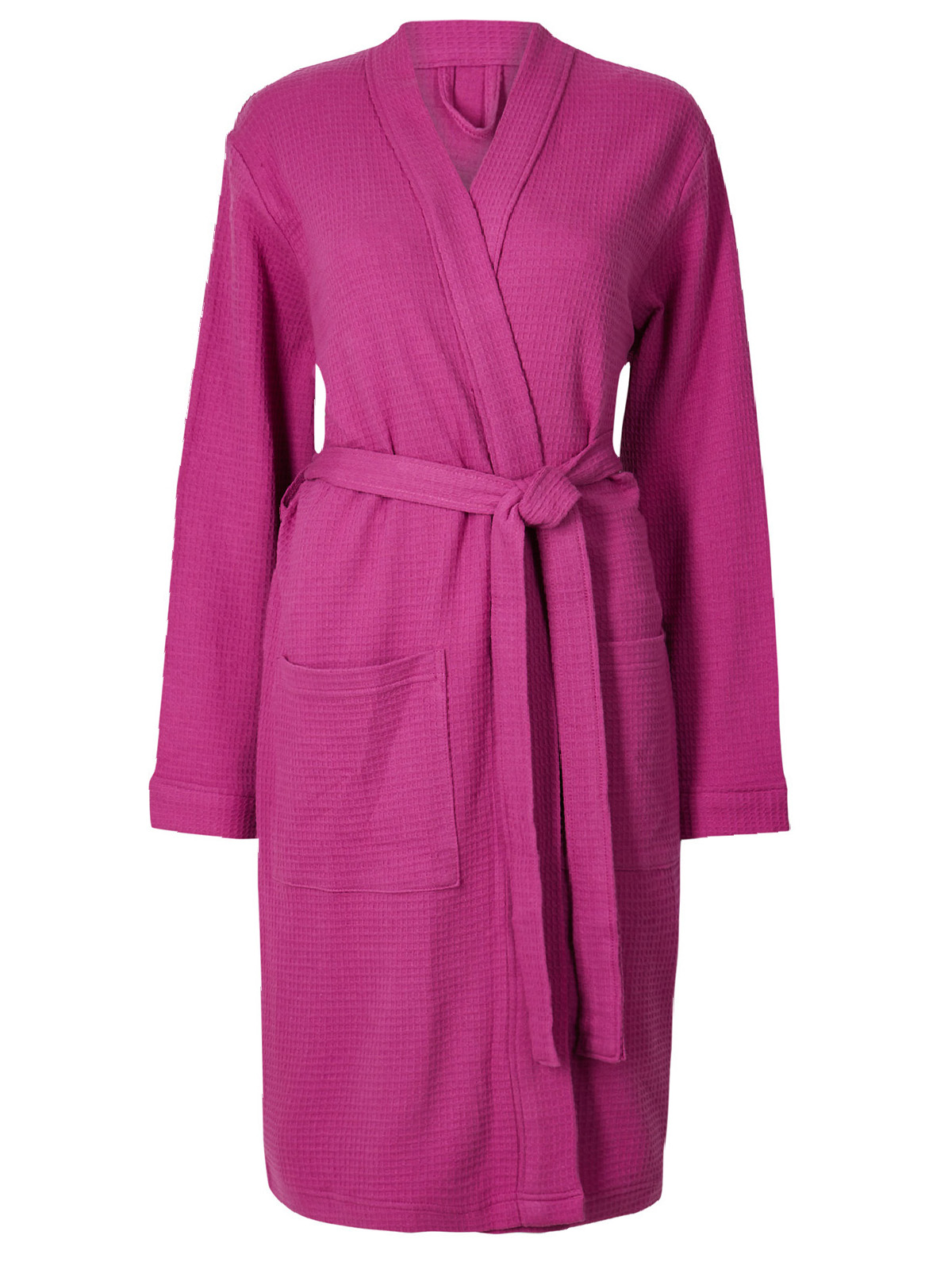 Marks and Spencer M&5 PURPLE Pure Cotton Waffle Dressing Gown