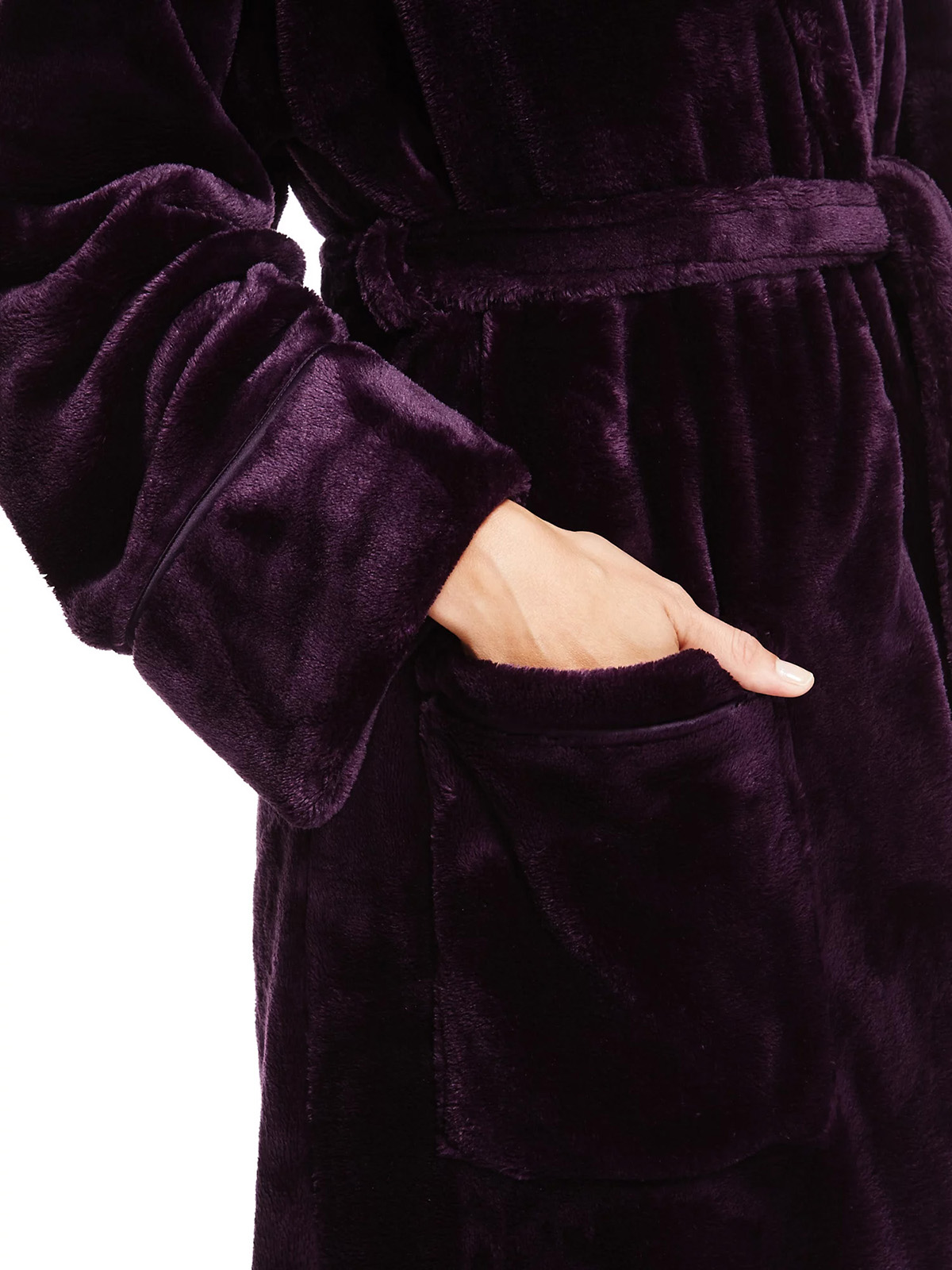 Marks and Spencer M&5 Rosie GRAPE Hooded Luxury Dressing Gown