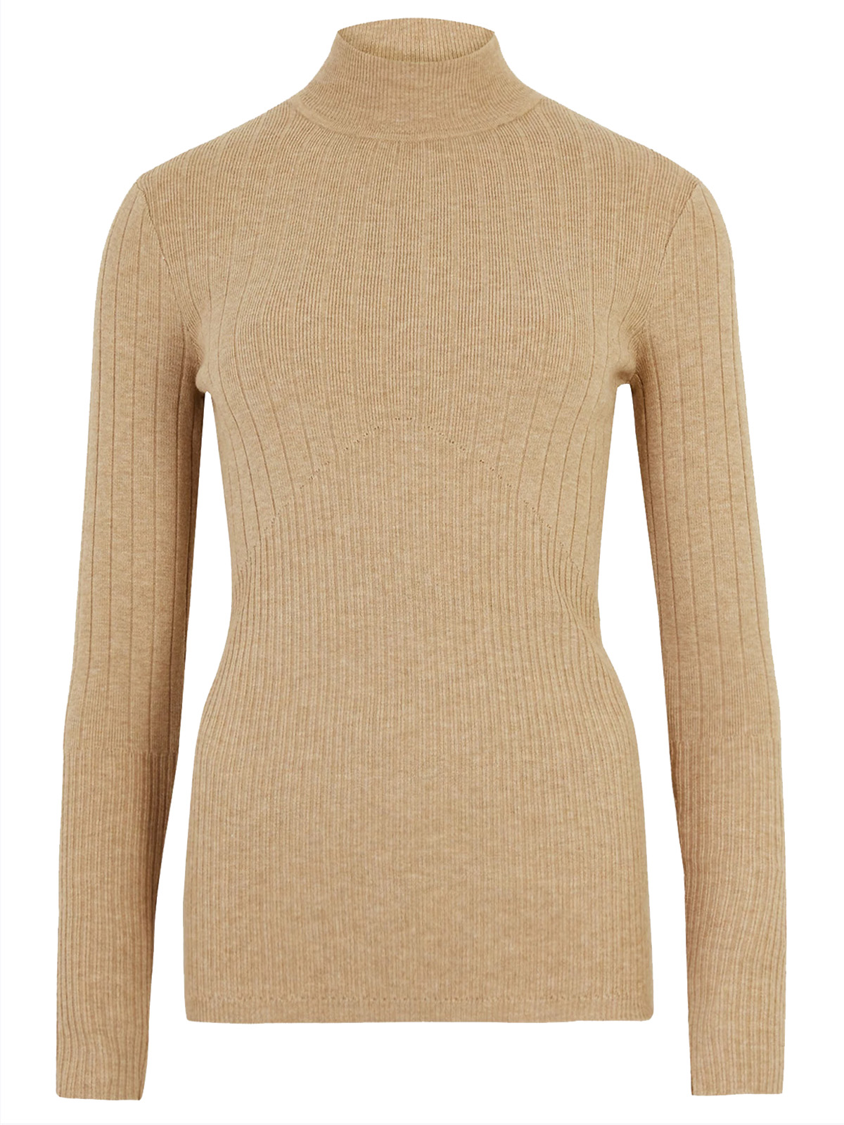 Marks and Spencer - - M&5 CAMEL Ribbed Fitted Jumper - Size 6 to 24