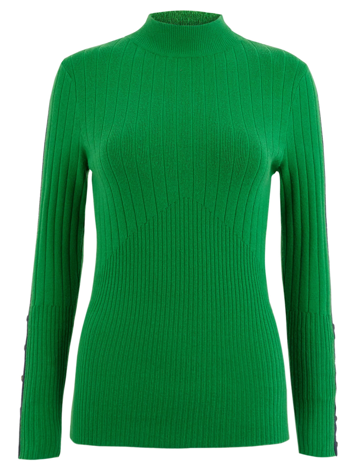 Marks and Spencer M&5 LIGHTEMERALD Ribbed Funnel Neck Side Stripe