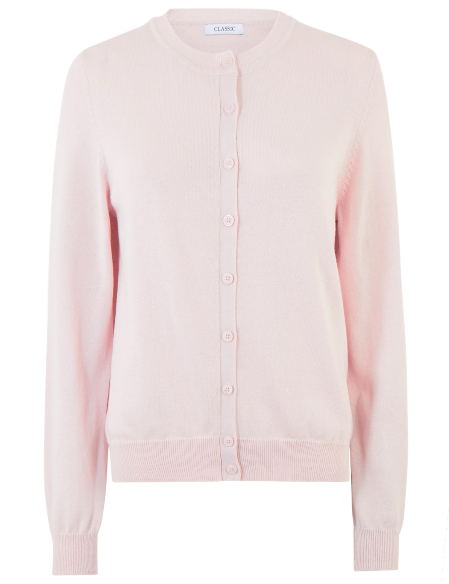 Marks and Spencer - - M&5 LIGHT-PINK Pure Cotton Round Neck Cardigan ...