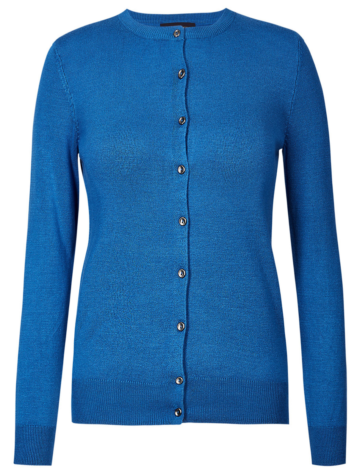 Marks and Spencer - - M&5 BRIGHT-BLUE Round Neck Button Through ...