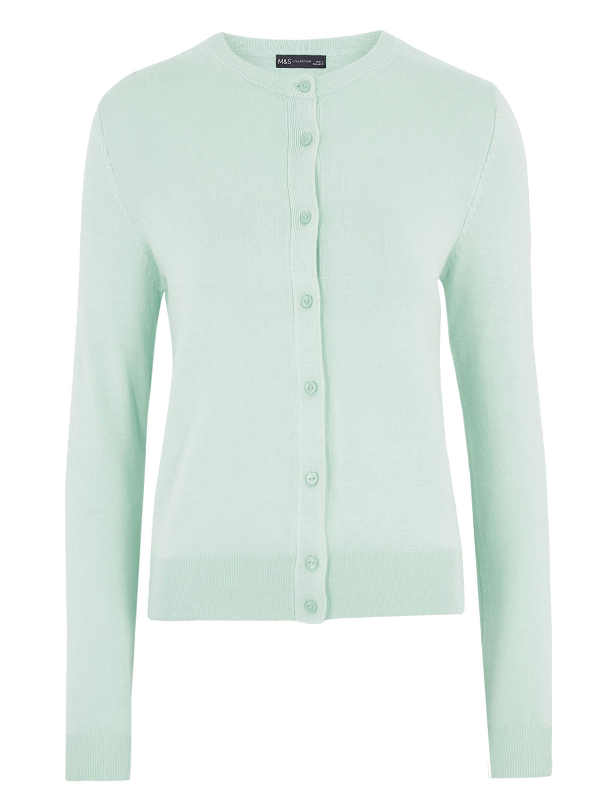 Marks and Spencer - - M&5 LIGHT-JADE Crew Neck Cardigan - Size 6 to 24