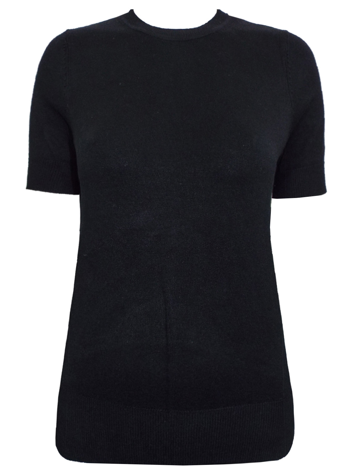 Marks and Spencer - - M&5 BLACK Knitted Crew Neck Short Sleeve Top ...