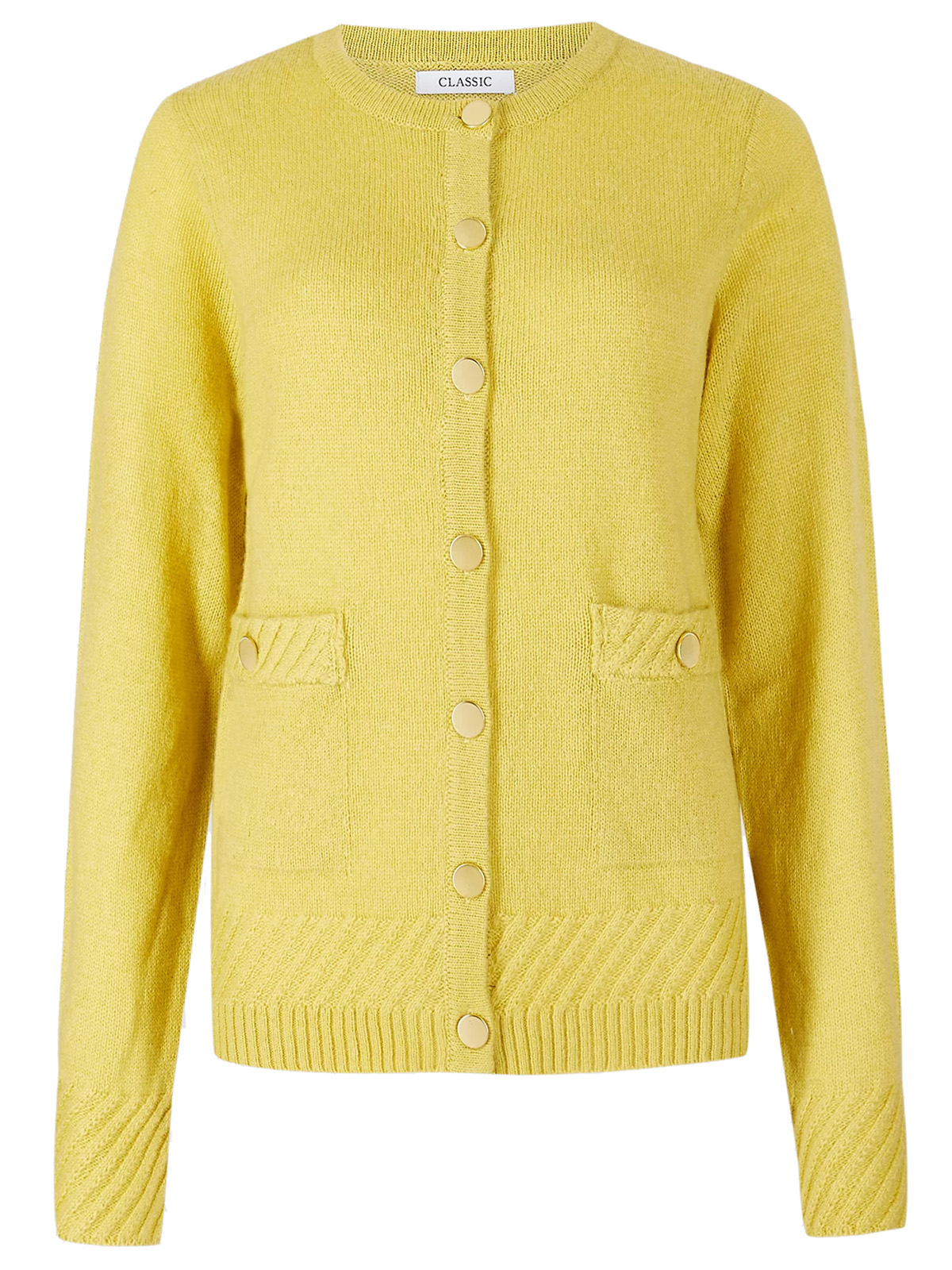 Marks and Spencer - - M&5 LIME Lambswool Blend Textured Cardigan - Size ...