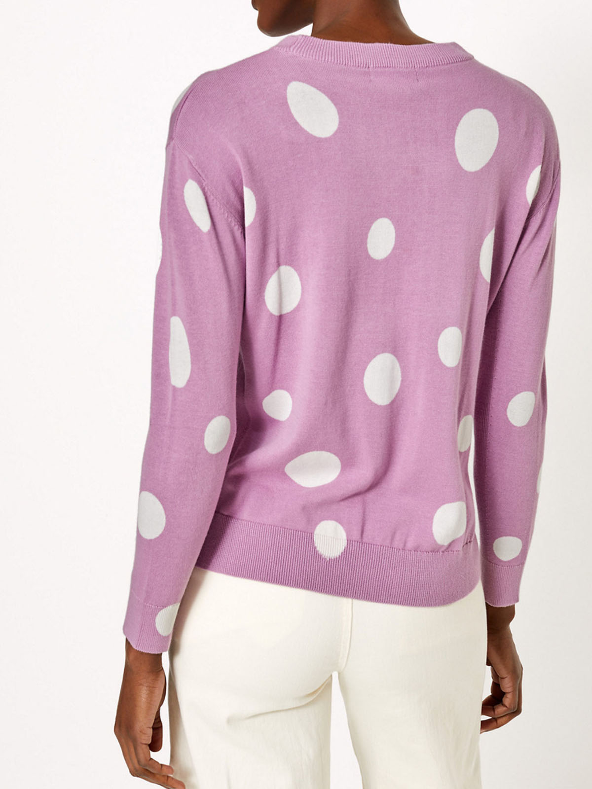 Marks and Spencer - - M&5 PINK Pure Cotton Printed Crew Neck Jumper ...
