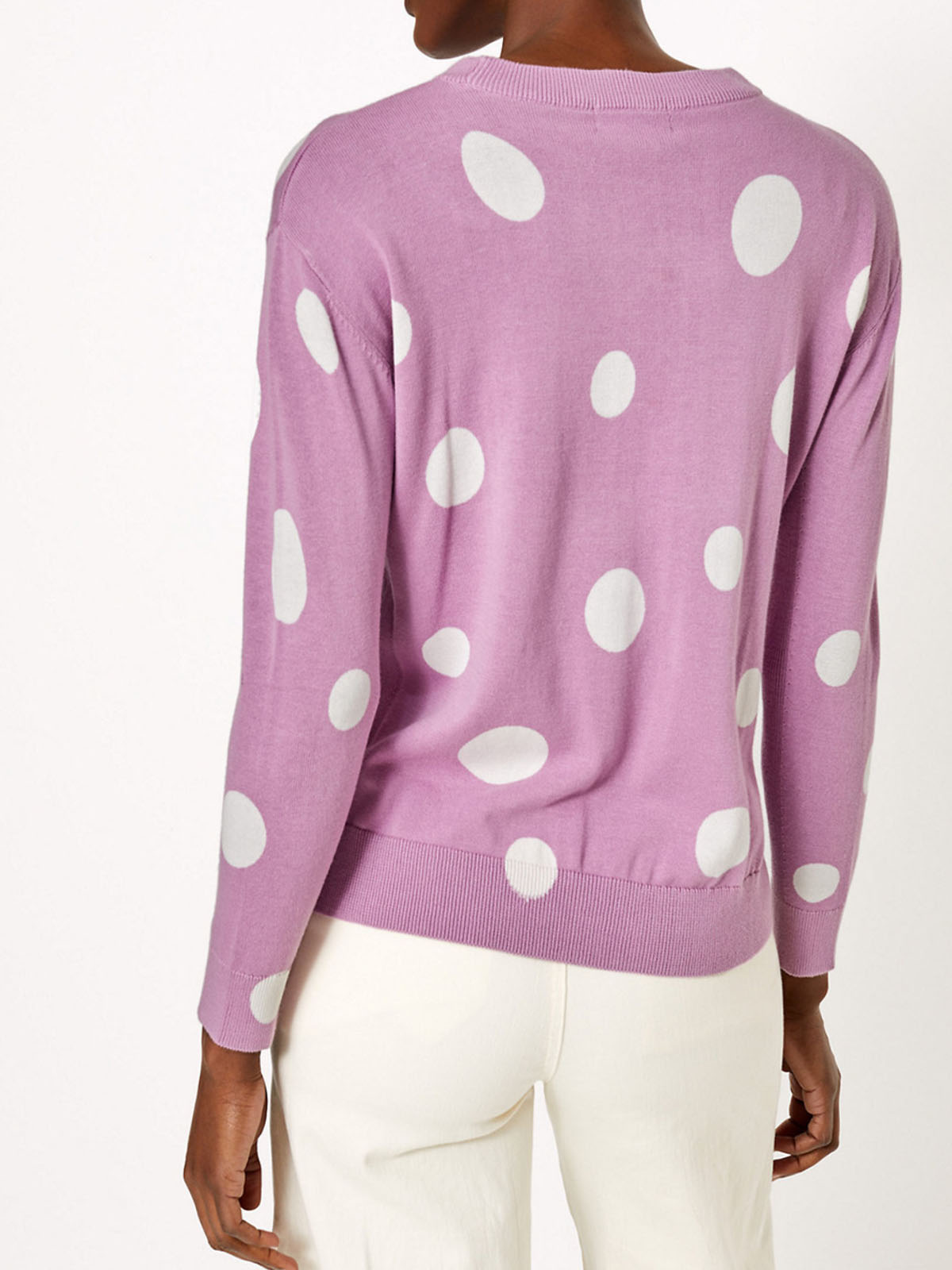 Marks and Spencer M&5 PINK Pure Cotton Printed Crew Neck Jumper