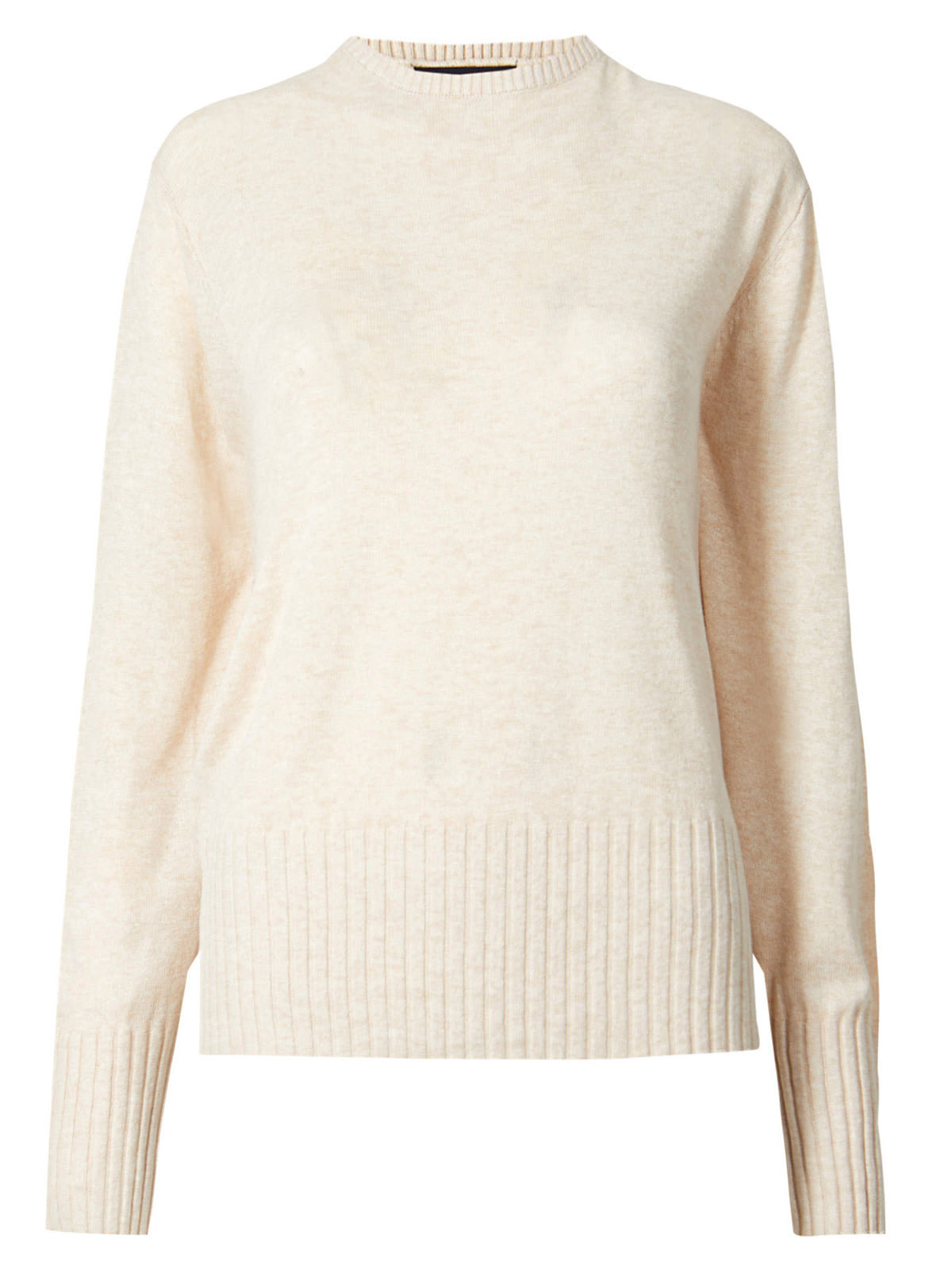 Marks and Spencer - - M&5 OATMEAL Linen Blend Round Neck Batwing Jumper ...