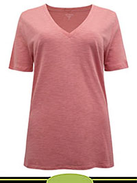 HOT-BRONZE Cotton Rich Straight Fit Slub T-Shirt - Size 6 to 24