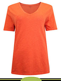 MANGO Cotton Rich Straight Fit Slub T-Shirt - Size 6 to 18