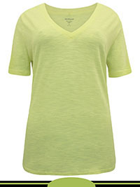 YELLOW Cotton Rich Straight Fit Slub T-Shirt - Size 8 to 20