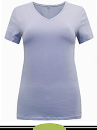 CORNFLOWER Cotton Rich V-Neck Fitted T-Shirt - Size 8 to 22