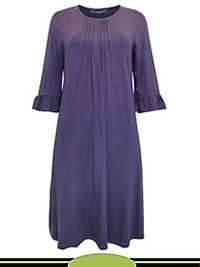 DEEP-PURPLE Pintuck Detail Dress - Size 10 to 18