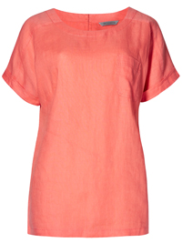 M&5 CORAL Pure Linen Shell Top - Size 6 to 24 M&5 CORAL Pure Linen Shell Top - Size 6 to 24