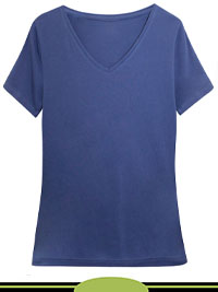 BLUE Cotton Rich Fitted Top - Size 6 to 24