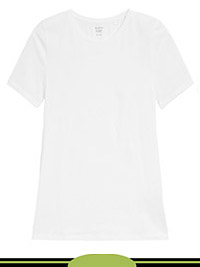 WHITE Cotton Rich Fitted T-Shirt - Size 8 to 24