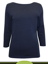 NAVY Cotton Rich Slim Fit 3/4 Sleeve Top - Size 6 to 24