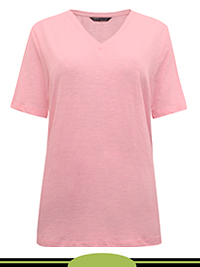 PINK Pure Cotton V-Neck Straight Fit T-Shirt - Size 6 to 22