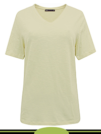 YELLOW Pure Cotton V-Neck Straight Fit T-Shirt - Size 6 to 24