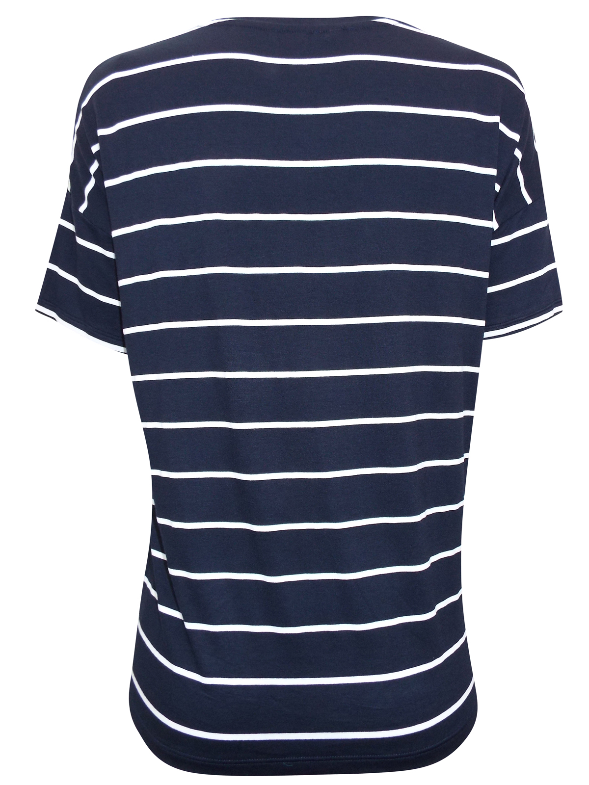 Marks and Spencer - - M&5 NAVY Nautical Stripe Short Sleeve Jersey Top ...