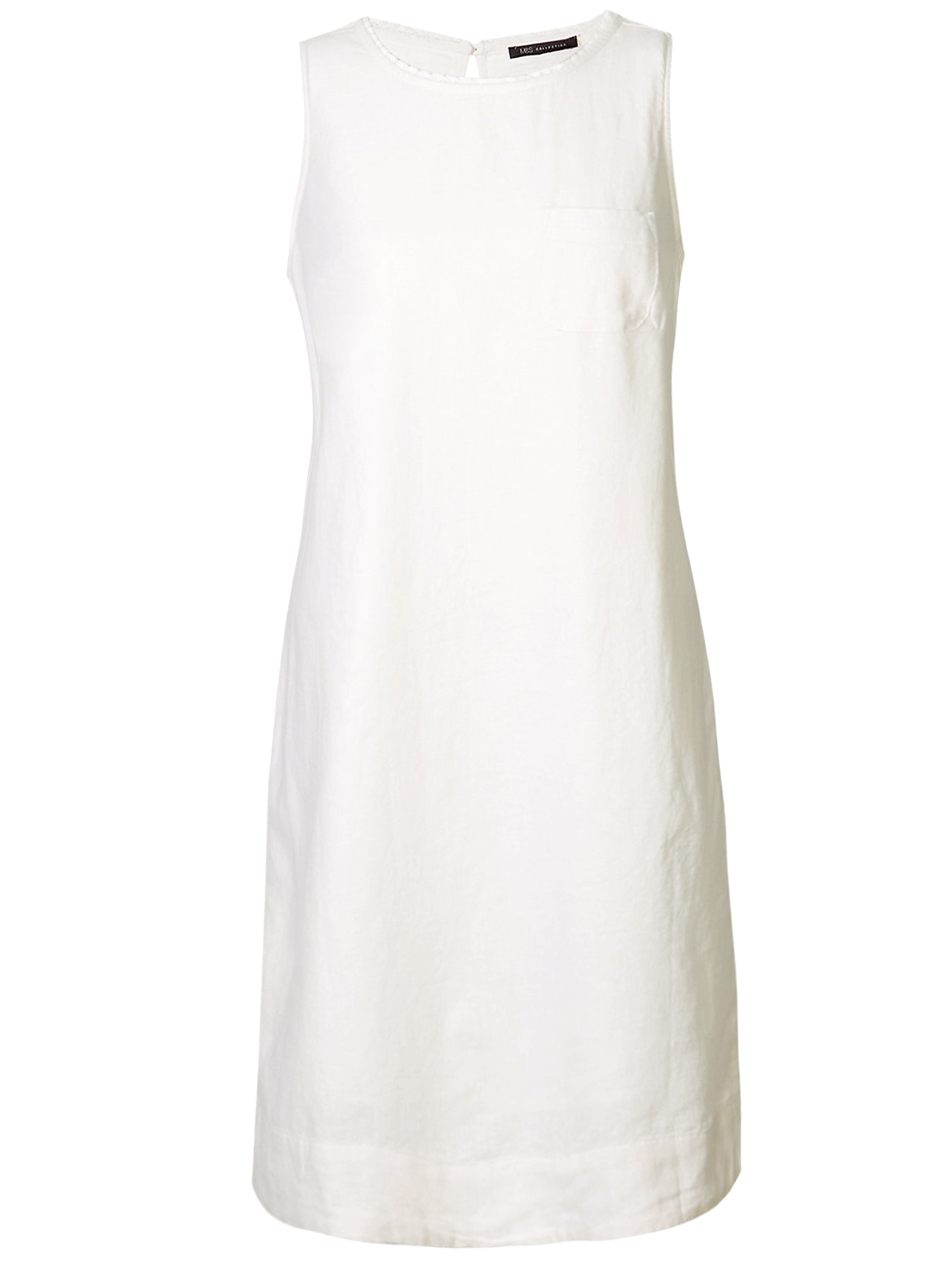 Marks and Spencer - - M&5 IVORY Linen Blend Scallop Neck Tunic Dress ...