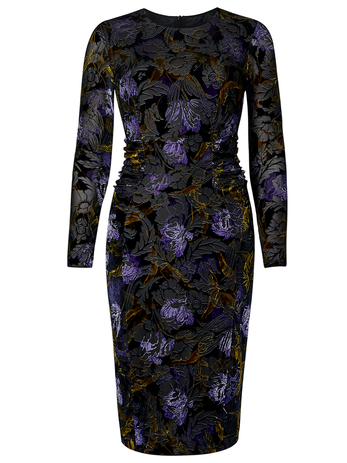 Marks and Spencer - - M&5 BLACK Sophisticated Floral Print Bodycon Midi ...