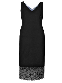M&5 BLACK Cool Comfort V-Neck Lace Tuelle Hem Bodycon Dress - Size 8 to 20 M&5 BLACK Cool Comfort V-Neck Lace Tuelle Hem Bodycon Dress - Size 8 to 20