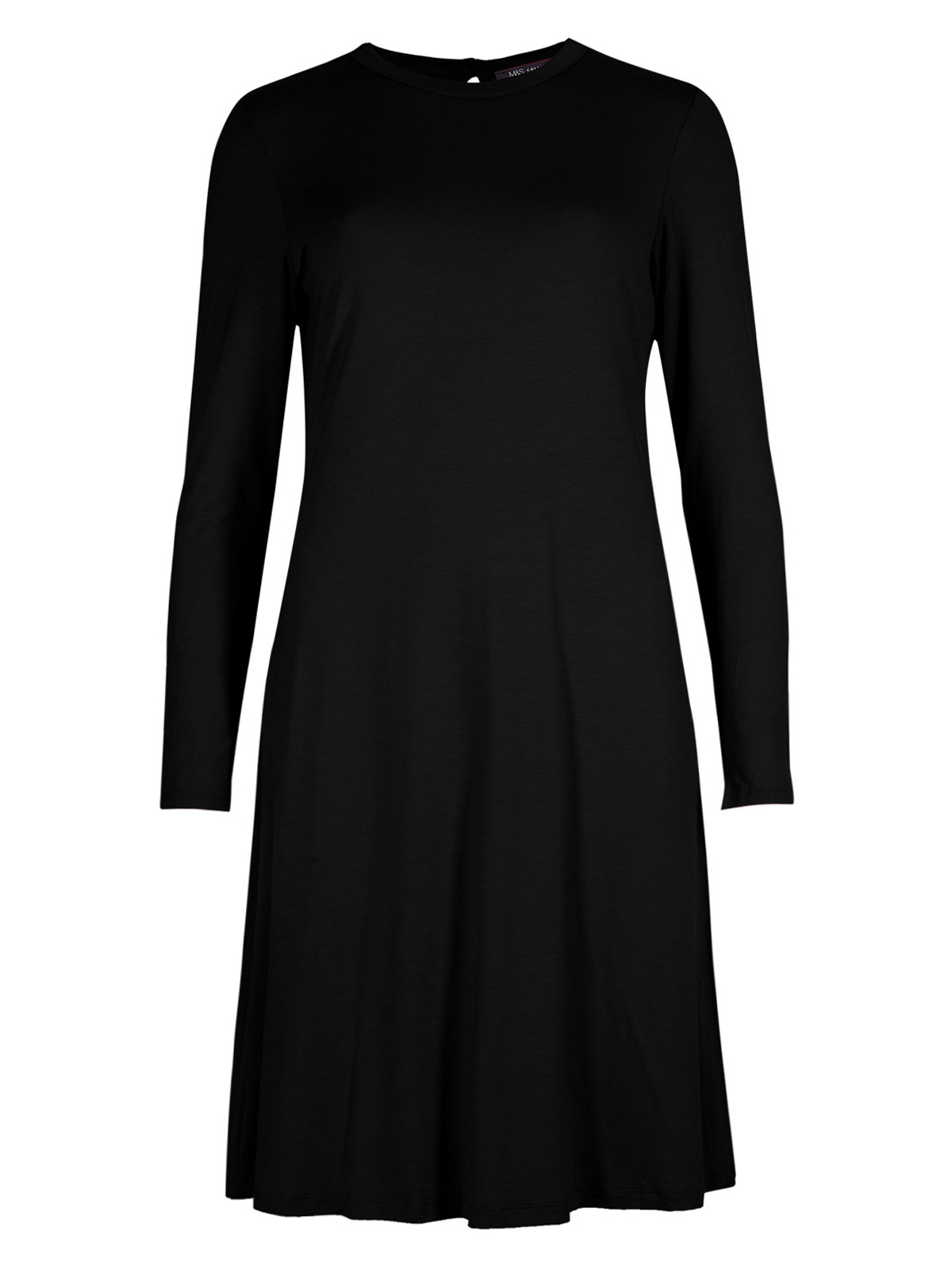 Marks and Spencer - - M&5 BLACK Long Sleeve Swing Dress - Size 8 to 20 ...