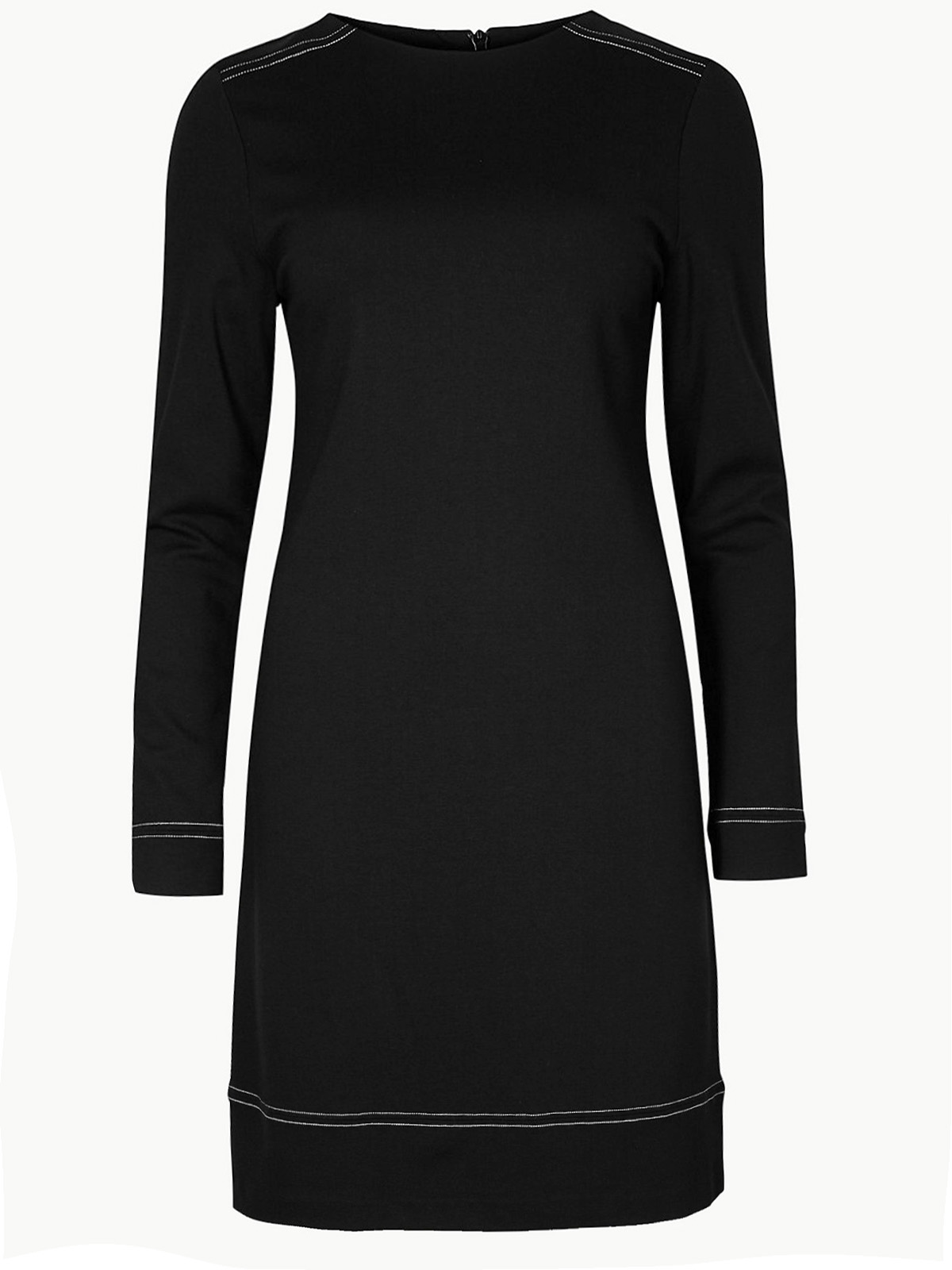Marks and Spencer - - M&5 BLACK Long Sleeve Shift Dress - Size 8 to 20