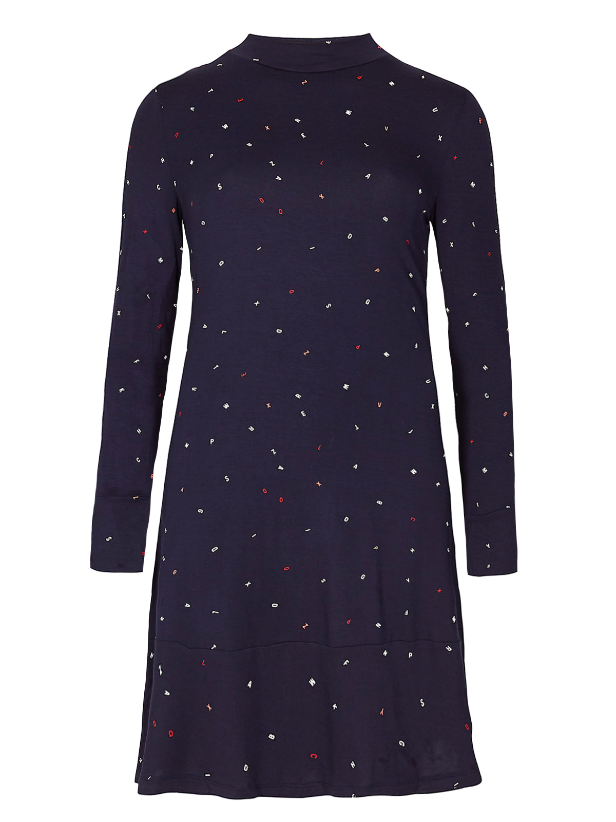 Marks and Spencer - - M&5 NAVY Jersey Letter Print Mini Swing Dress ...