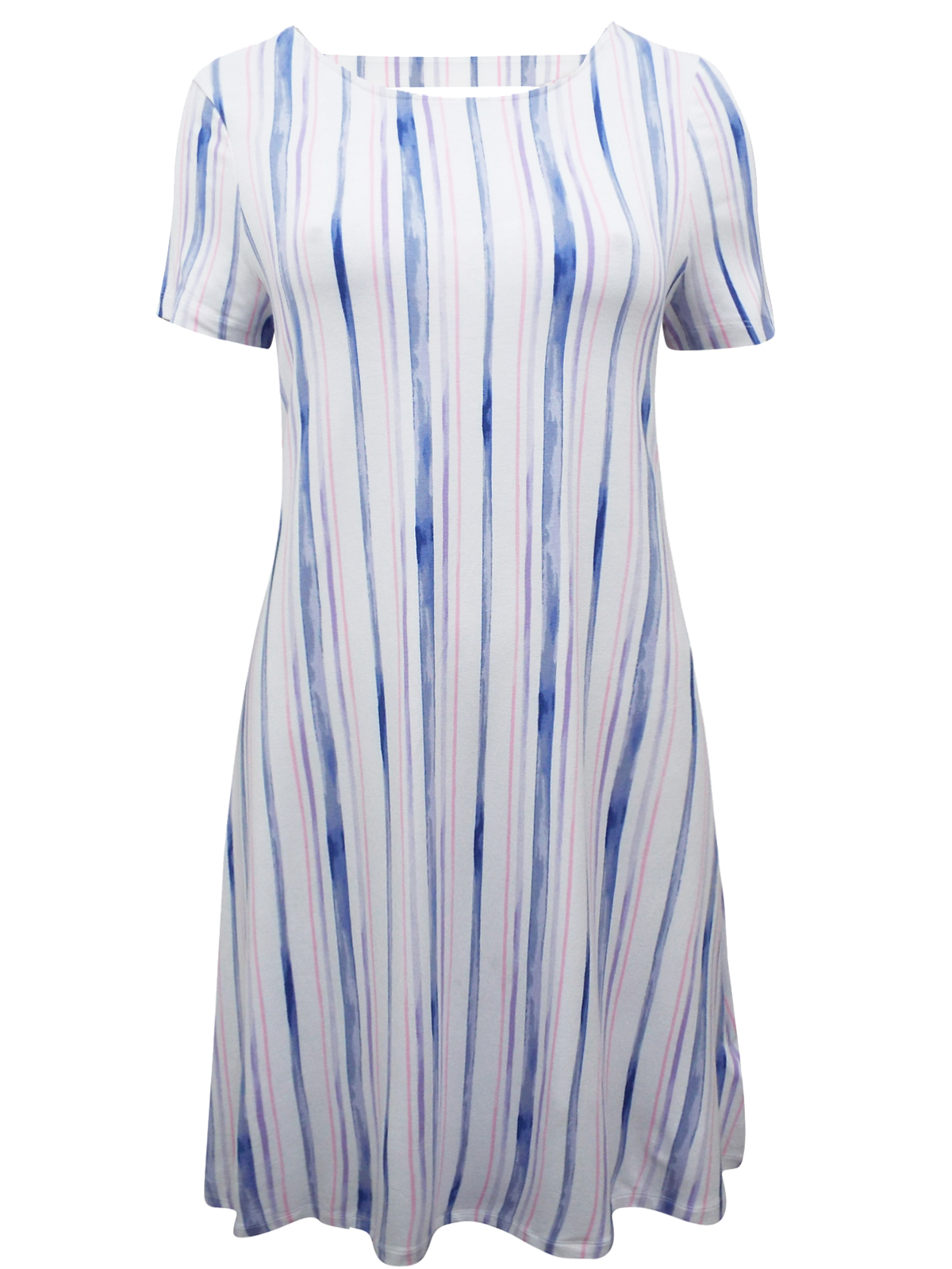 Marks and Spencer - - M&5 WHITE Striped Cut-Out Back Jersey Dress ...