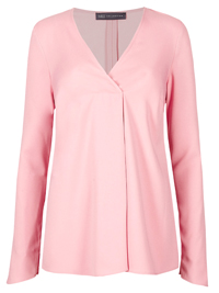 M&5 PINK V-Neck Fold feature Long Sleeve Blouse - Size 12 to 24 M&5 PINK V-Neck Fold feature Long Sleeve Blouse - Size 12 to 24