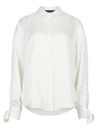 M&5 IVORY Tie Cuff Long Sleeve Shirt - Size 6 to 24 M&5 IVORY Tie Cuff Long Sleeve Shirt - Size 6 to 24