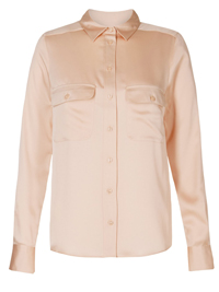 M&5 BLUSH Satin Long Sleeve Shirt - Size 6 to 18 M&5 BLUSH Satin Long Sleeve Shirt - Size 6 to 18