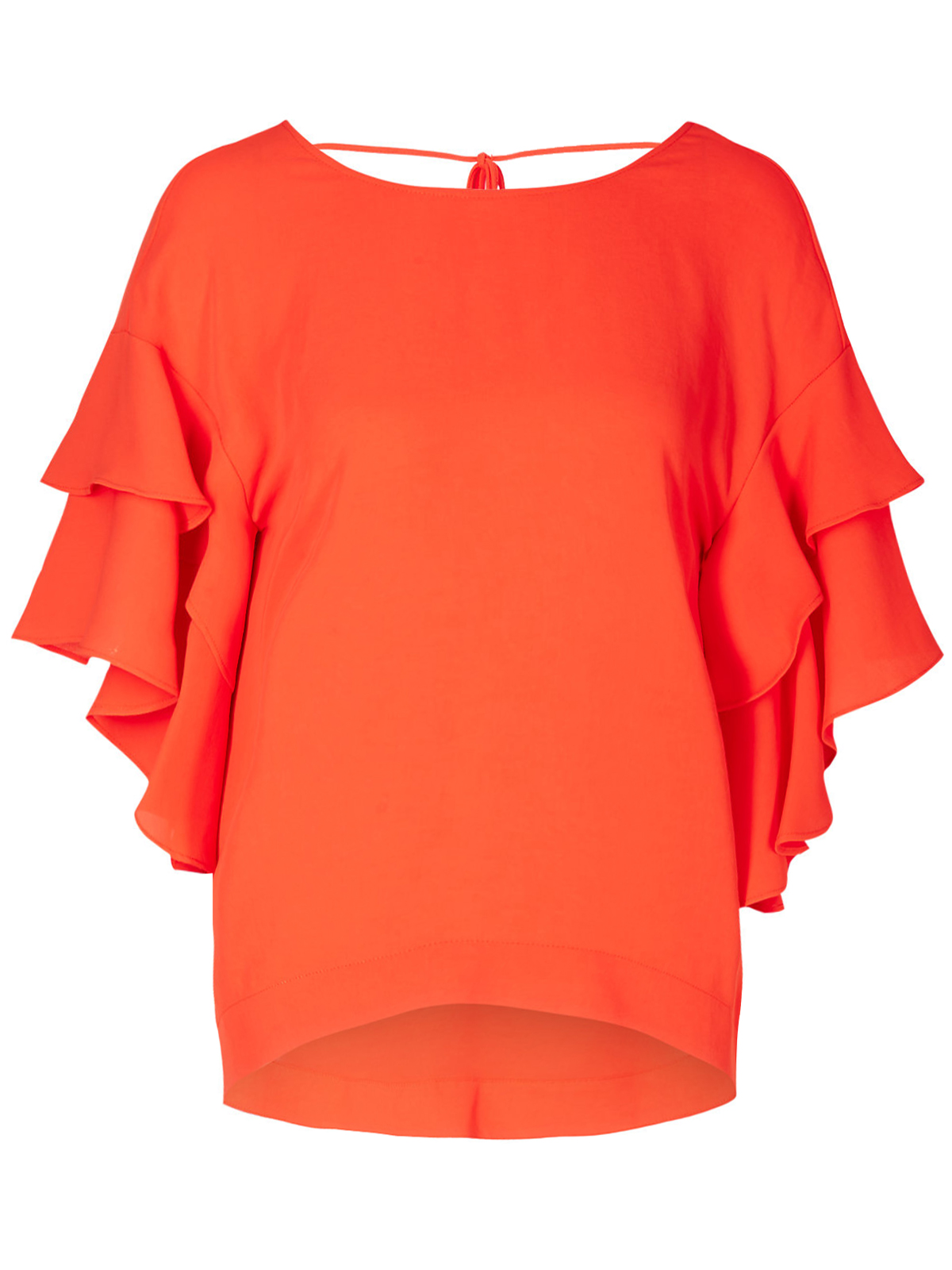 Marks and Spencer - - M&5 BRIGHT-ORANGE Flamenco Sleeve Shell Top ...