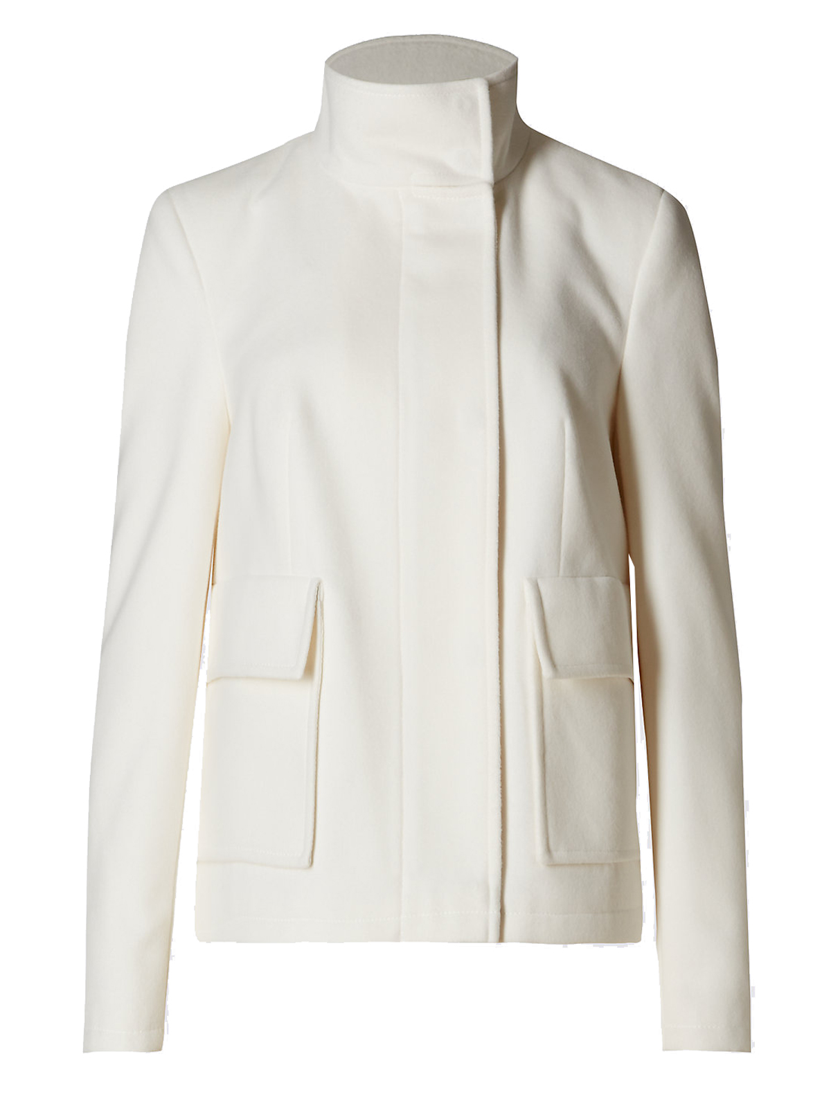 Marks and Spencer - - M&5 WINTER-WHITE Funnel Neck Jacket - Size 8 to 22