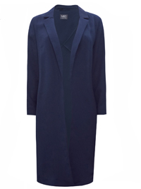 M&5 DARK-INDIGO Longline Crepe Duster Jacket - Size 8 to 20 M&5 DARK-INDIGO Longline Crepe Duster Jacket - Size 8 to 20