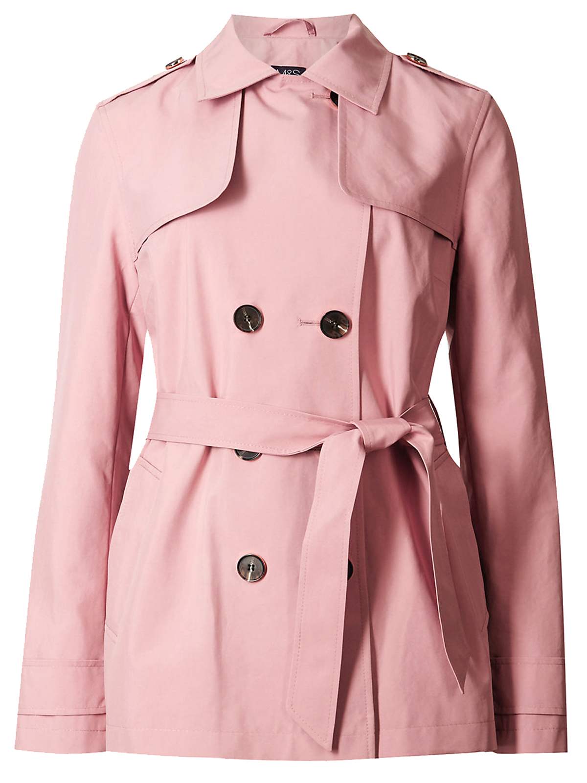 Marks and Spencer - - M&5 BLUSH-PINK Belted Trench Coat with Stormwear ...