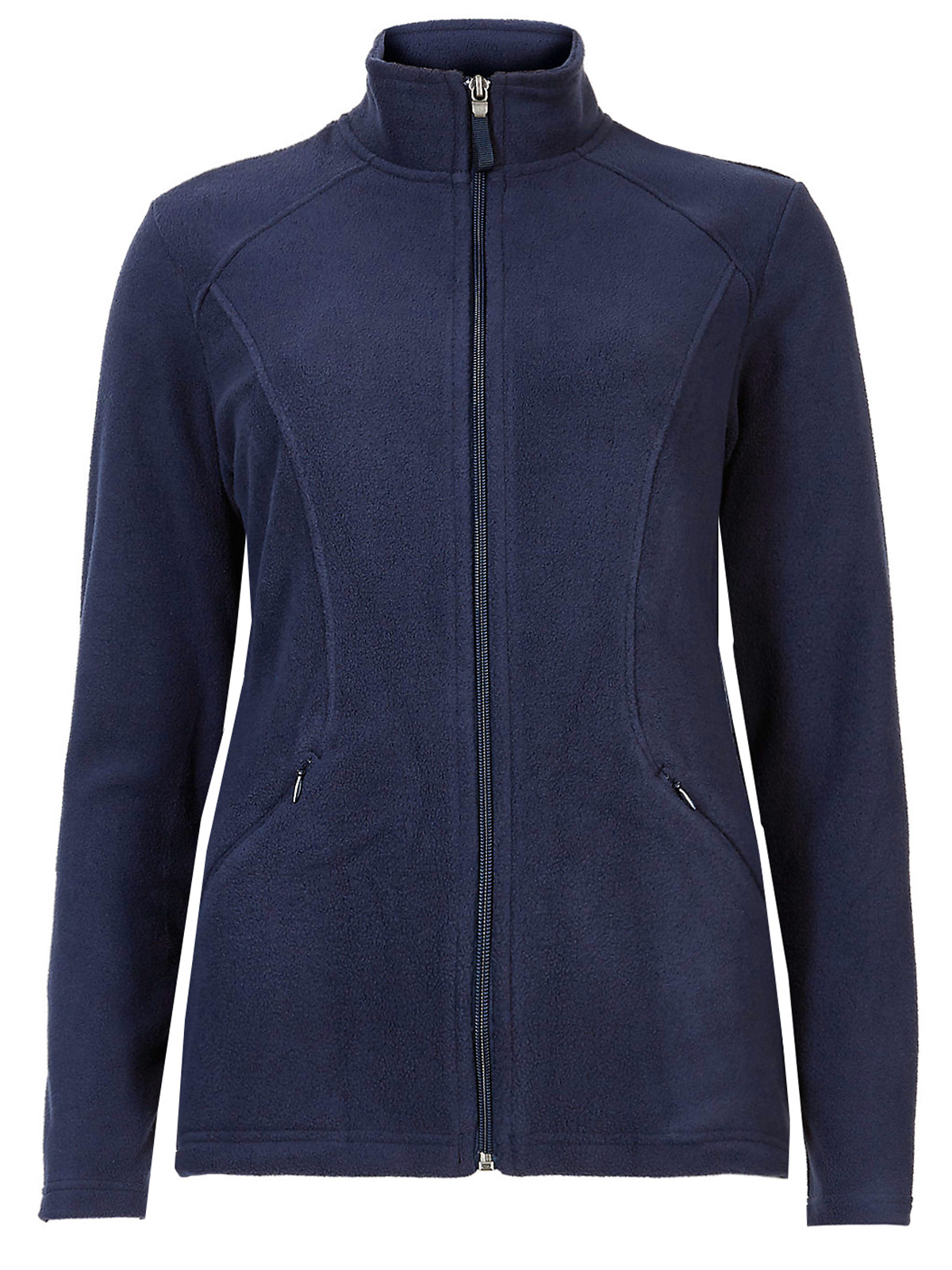 marks-and-spencer-m-5-navy-zip-up-panelled-fleece-jacket-size-8-to-22